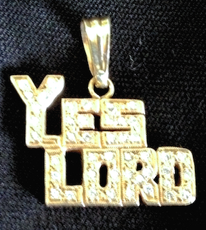 J-YL-GP-L-Diamonds - Lg Yes Lord Gold Pendant /Diamonds