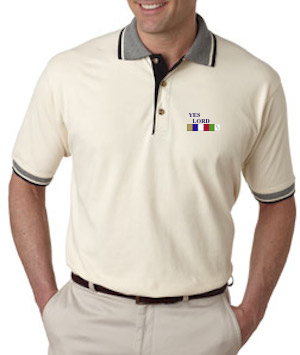 GS-UC-8537 - Classic Pique Polo with Contrasting Multi-Stripe
